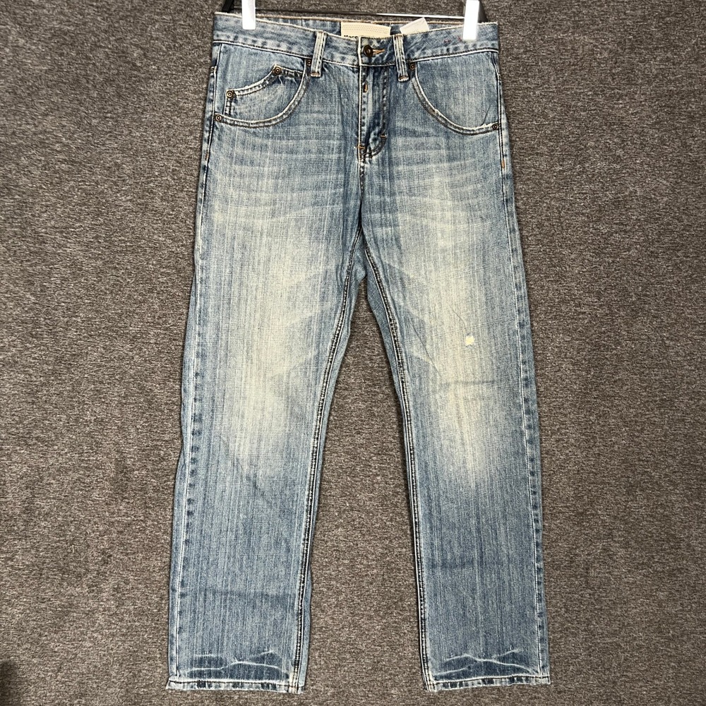 MECCA DENIM Men 30x30 Jeans Straight Leg Light Wash Denim Distressed‎ Y2K VTG